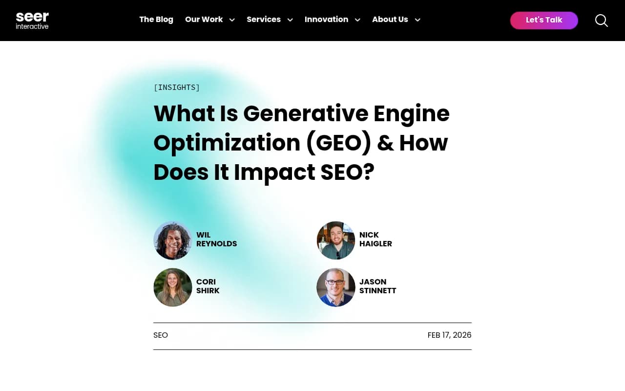 Seer Interactive's overview of GEO and how it differs from traditional SEO -- useful framing for teams new to the category