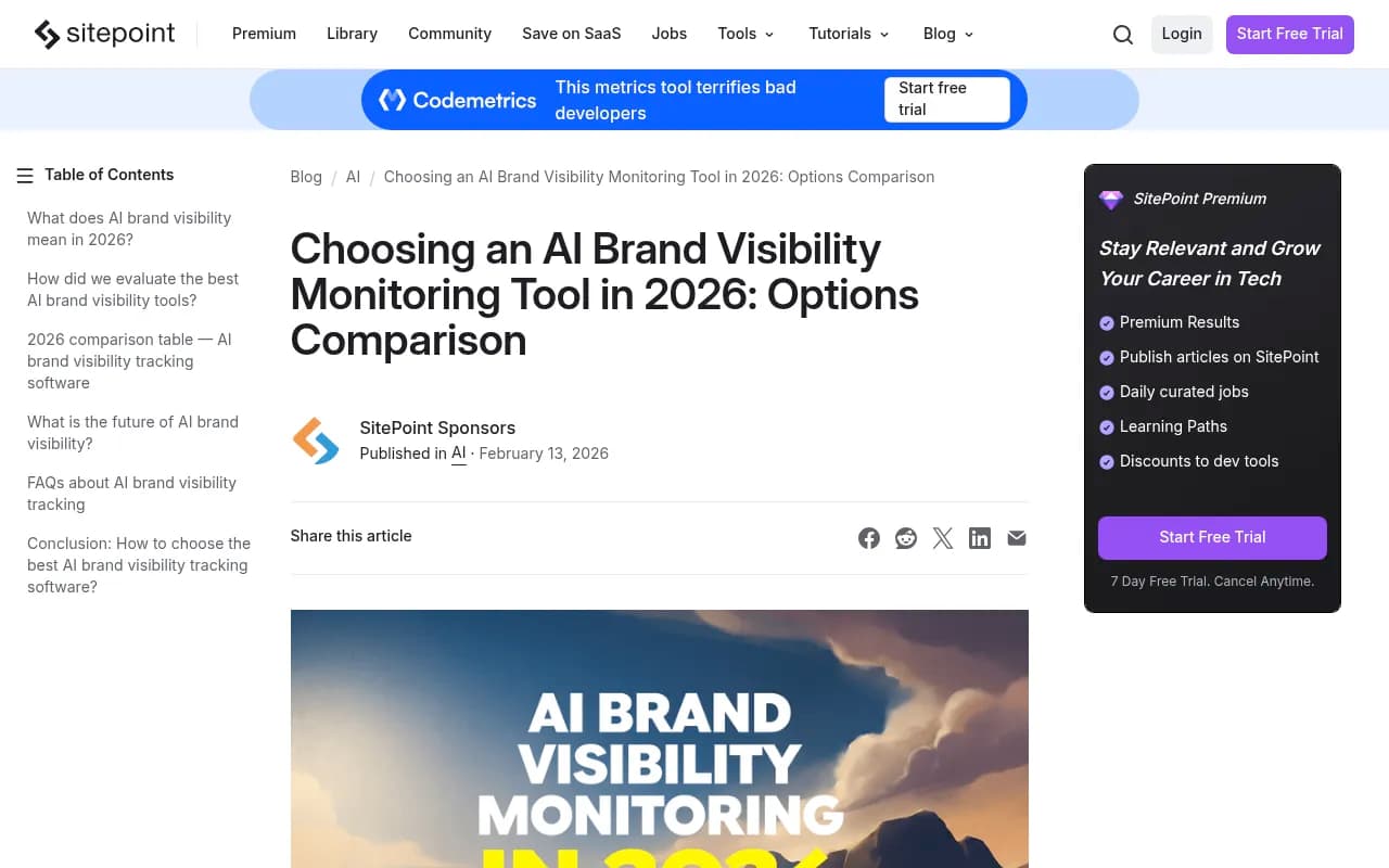 Comparison of AI brand visibility monitoring approaches in 2026
