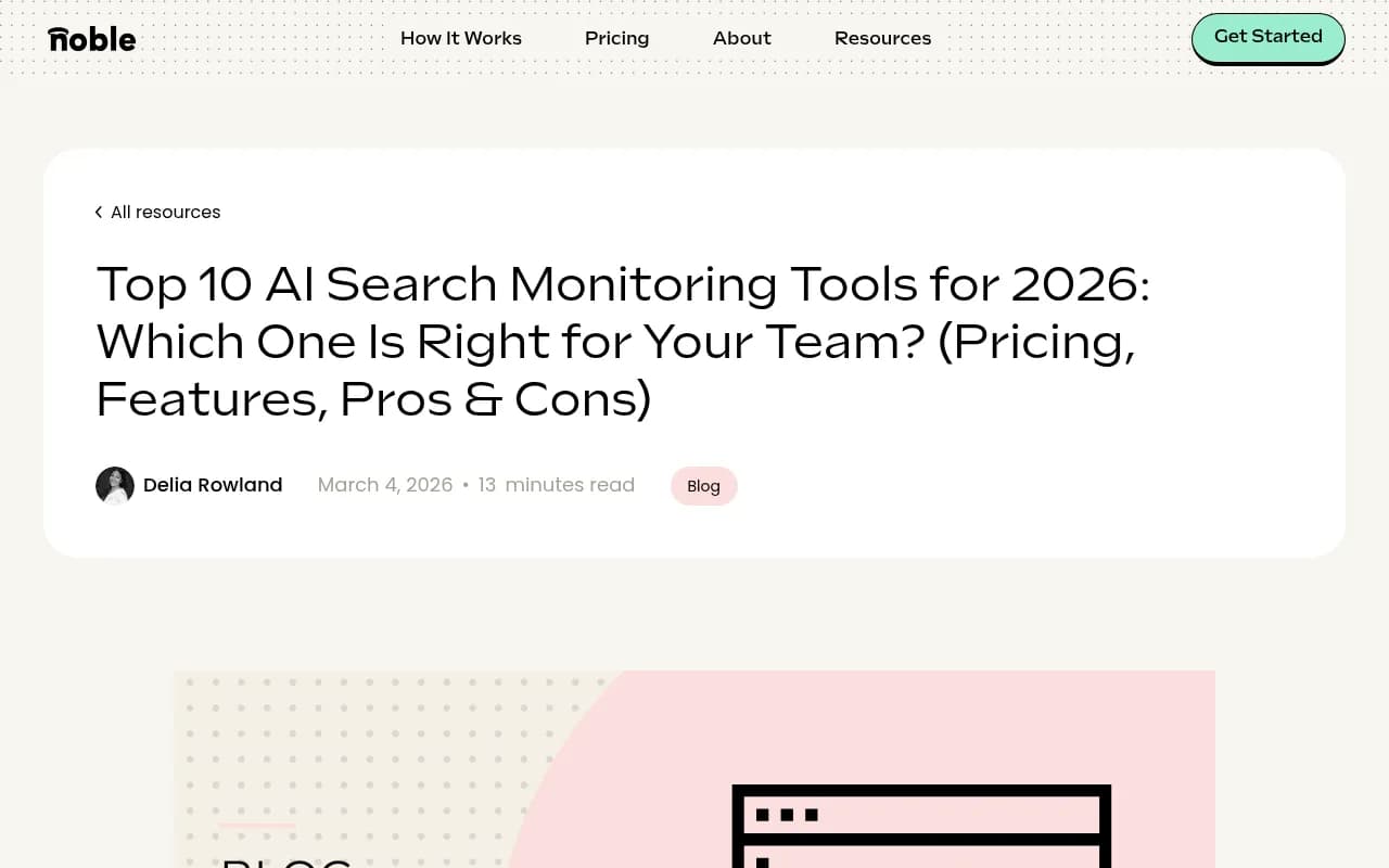 Top 10 AI Search Monitoring Tools for 2026 comparison guide showing platform features and pricing
