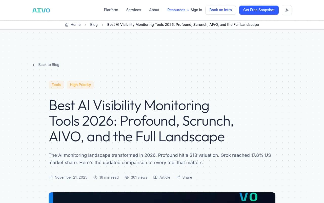 AI visibility monitoring tools comparison landscape 2026