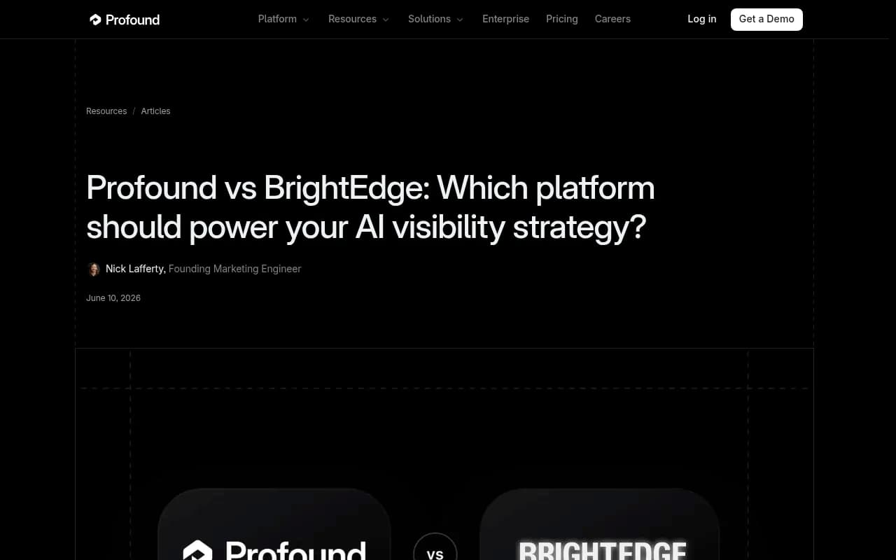 Comparison of Profound vs BrightEdge AI visibility platforms