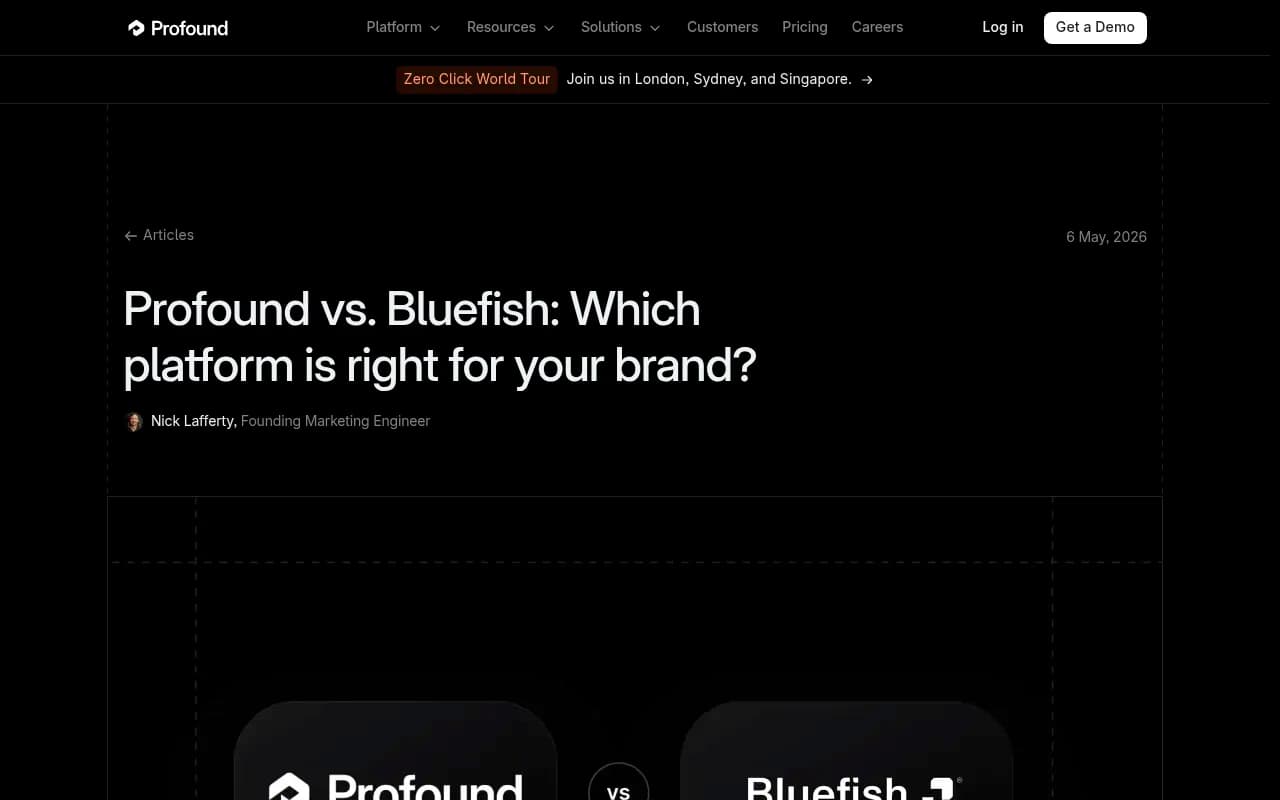 Profound's comparison article on Profound vs Bluefish