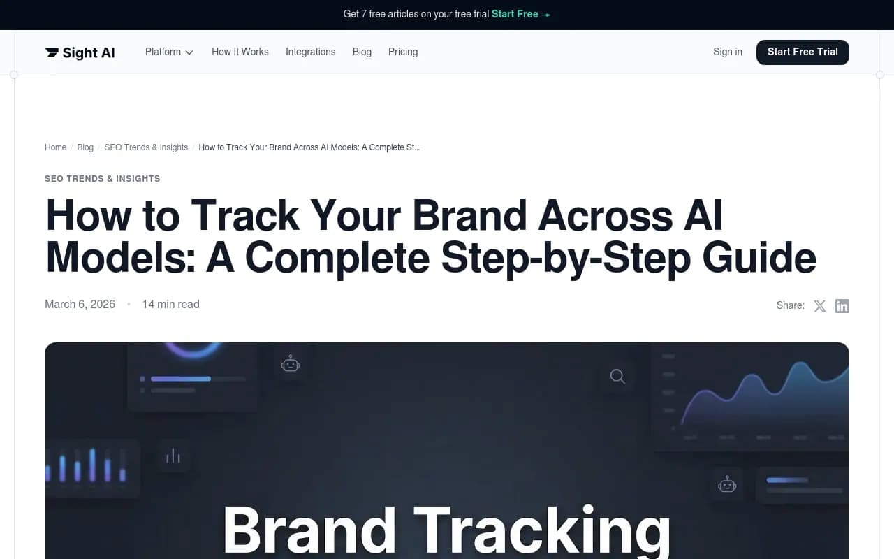 Brand tracking across AI models guide showing how to monitor what ChatGPT and other AI assistants say about your brand