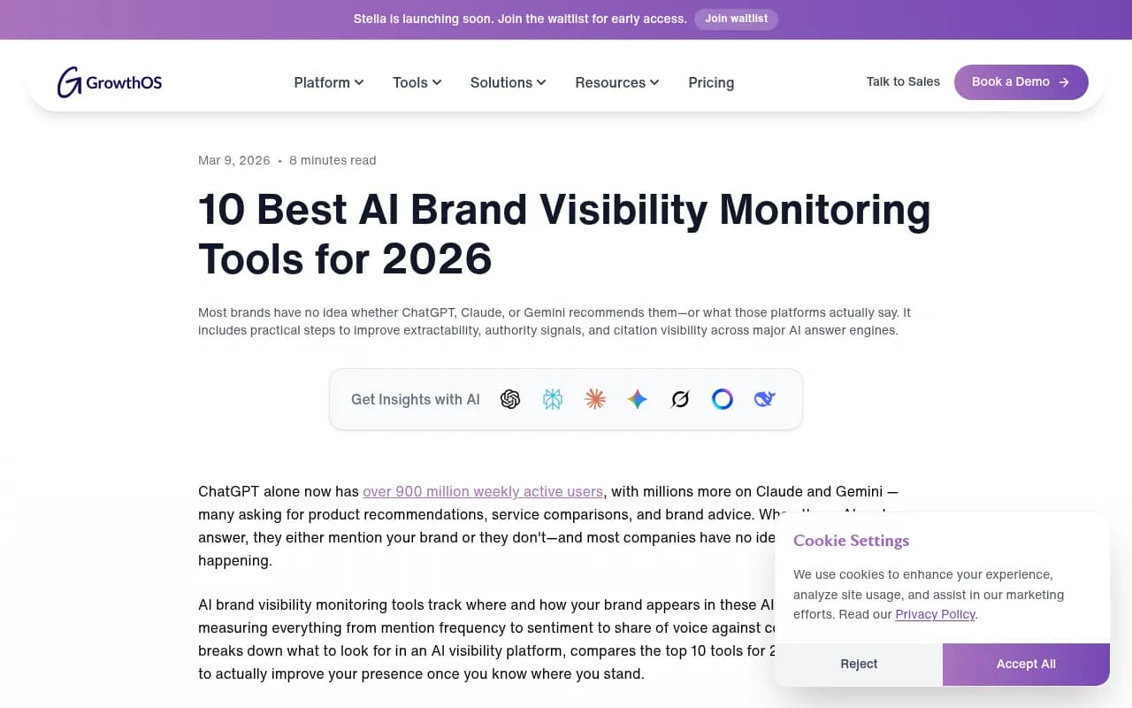 AI visibility platform comparison showing different tool categories and capabilities