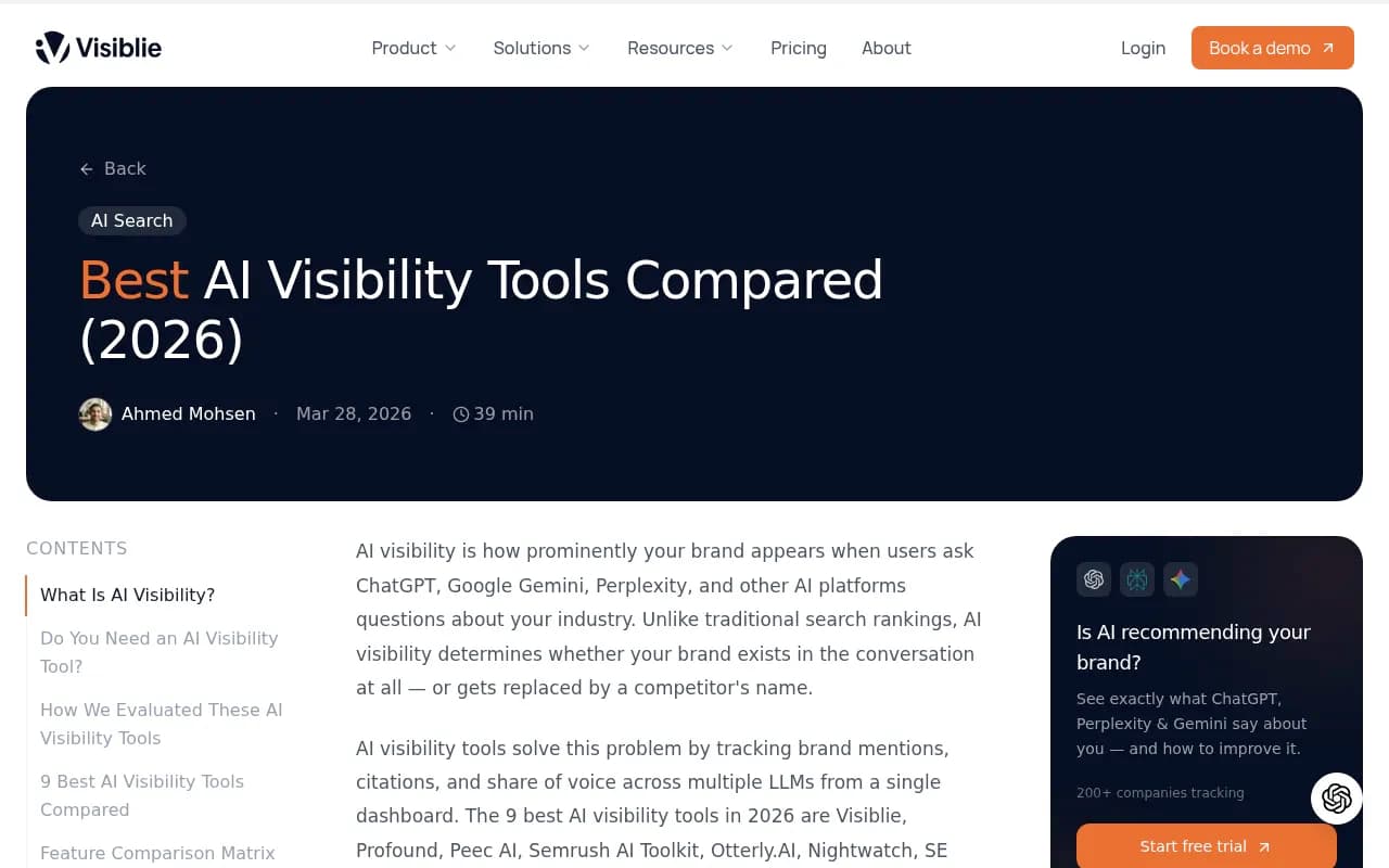 AI visibility tools comparison overview for 2026