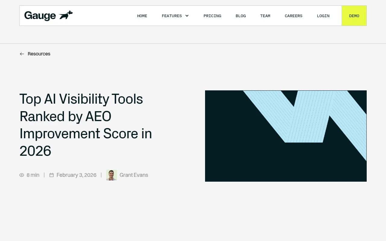 Comparison of top AI visibility tools ranked by AEO improvement score