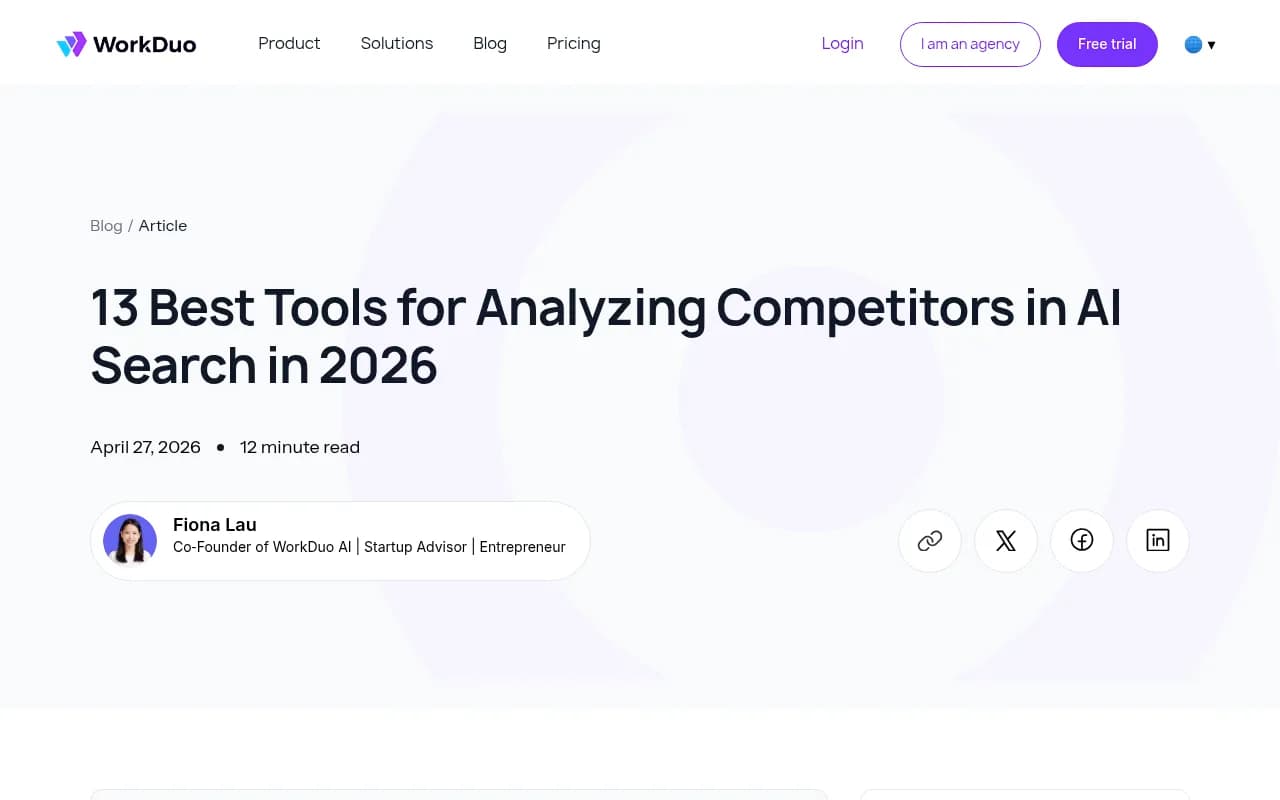 Comparison of AI search tools for competitor analysis in 2026
