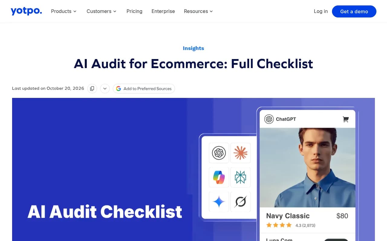 Yotpo's AI audit checklist for ecommerce