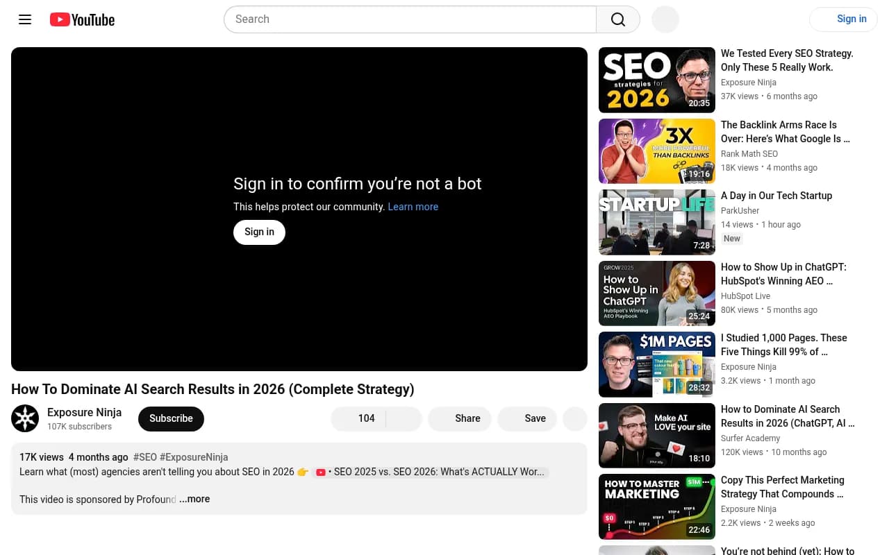 Exposure Ninja's guide on dominating AI search results in 2026, covering the five-step framework for AI citation