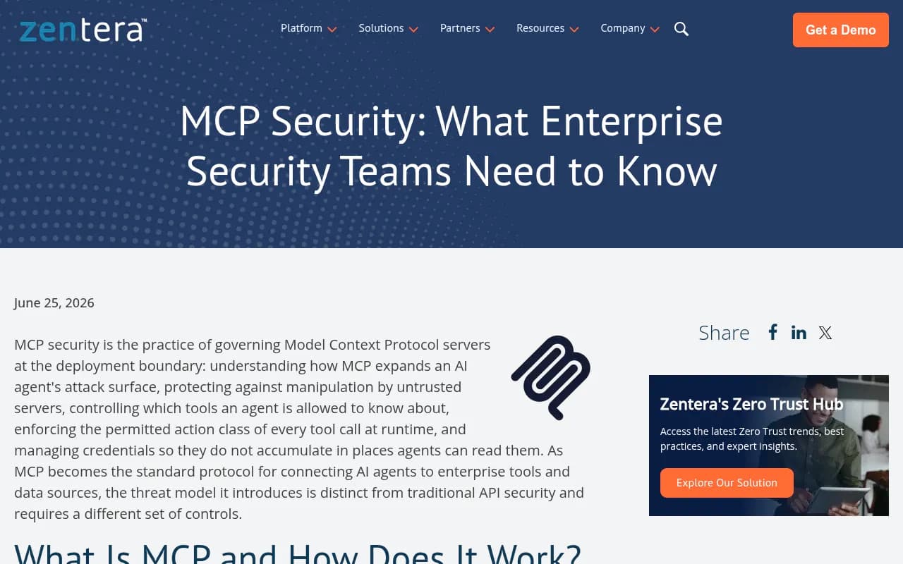 MCP architecture diagram showing client-server flow between AI agents and tool servers