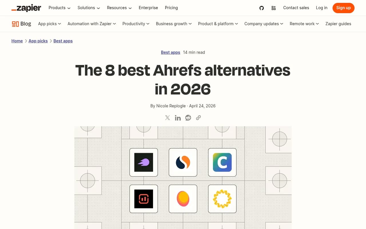 Zapier's roundup of the best Ahrefs alternatives