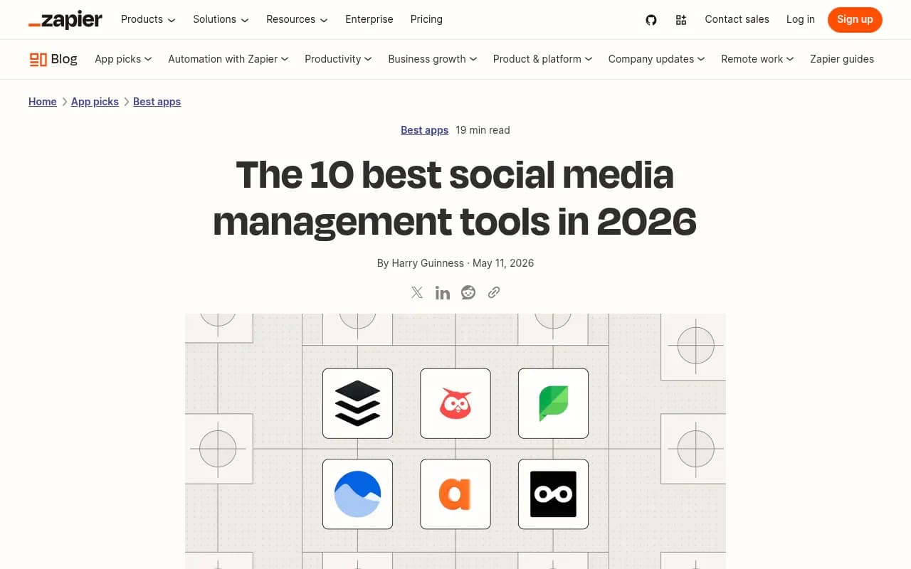 Zapier's roundup of the best social media management tools in 2026