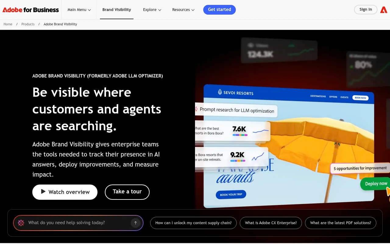 Screenshot of Adobe Brand Visibility