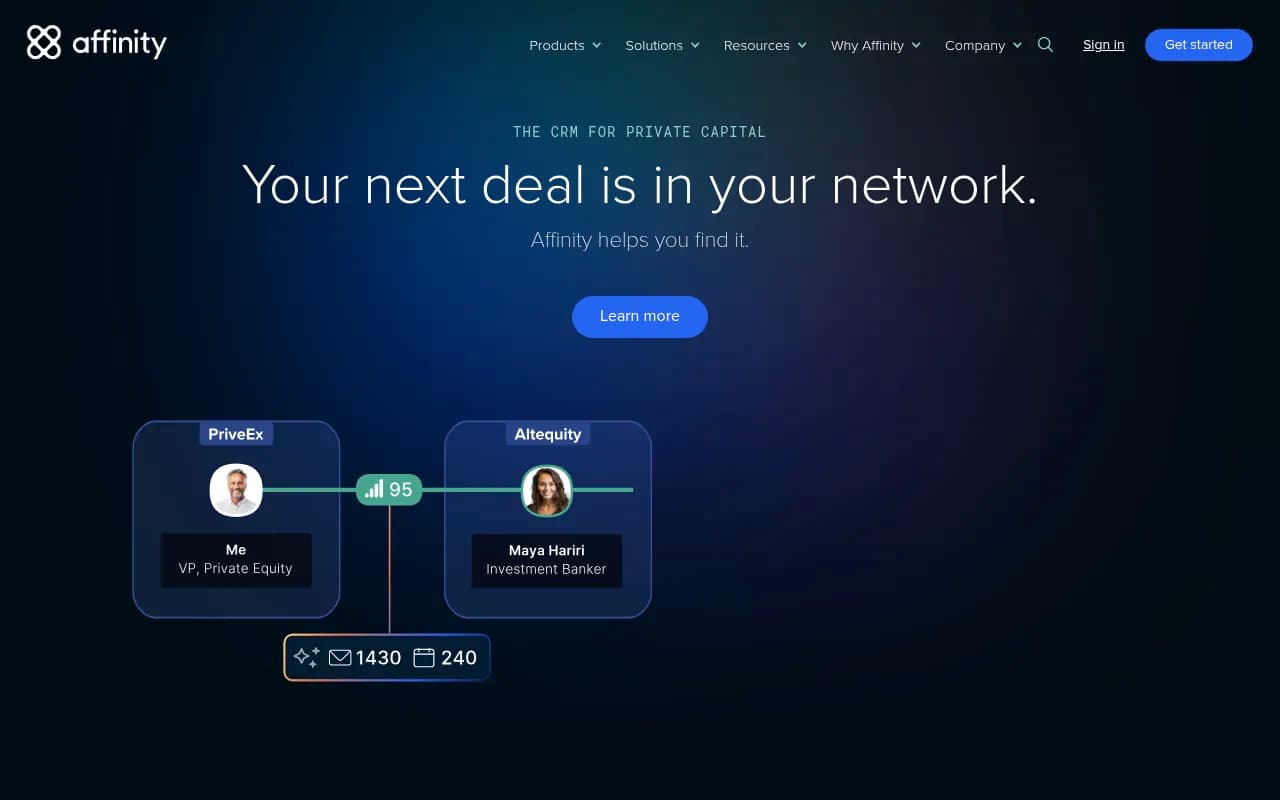Screenshot of Affinity website