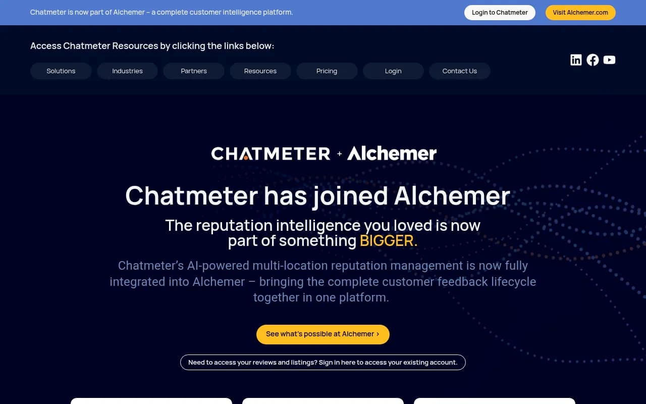 Screenshot of Chatmeter website