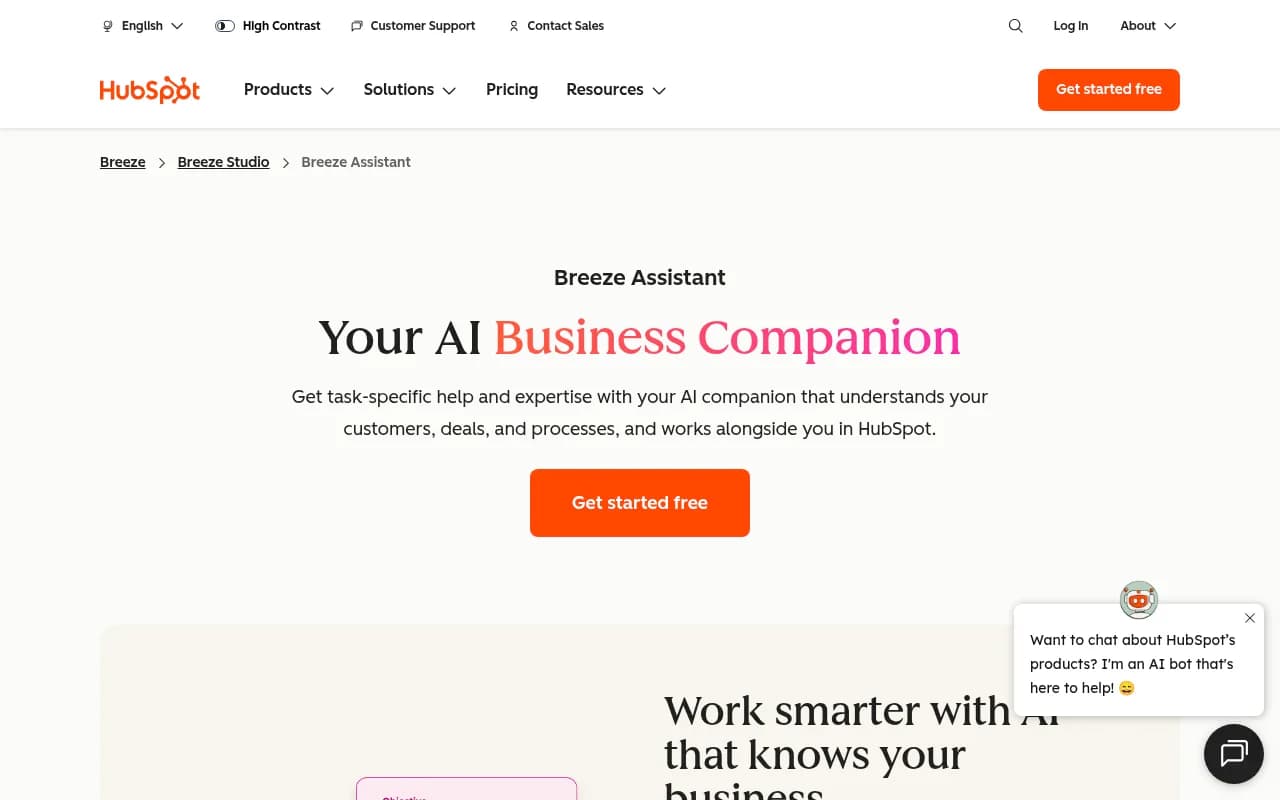 Screenshot of Chatspot.ai website