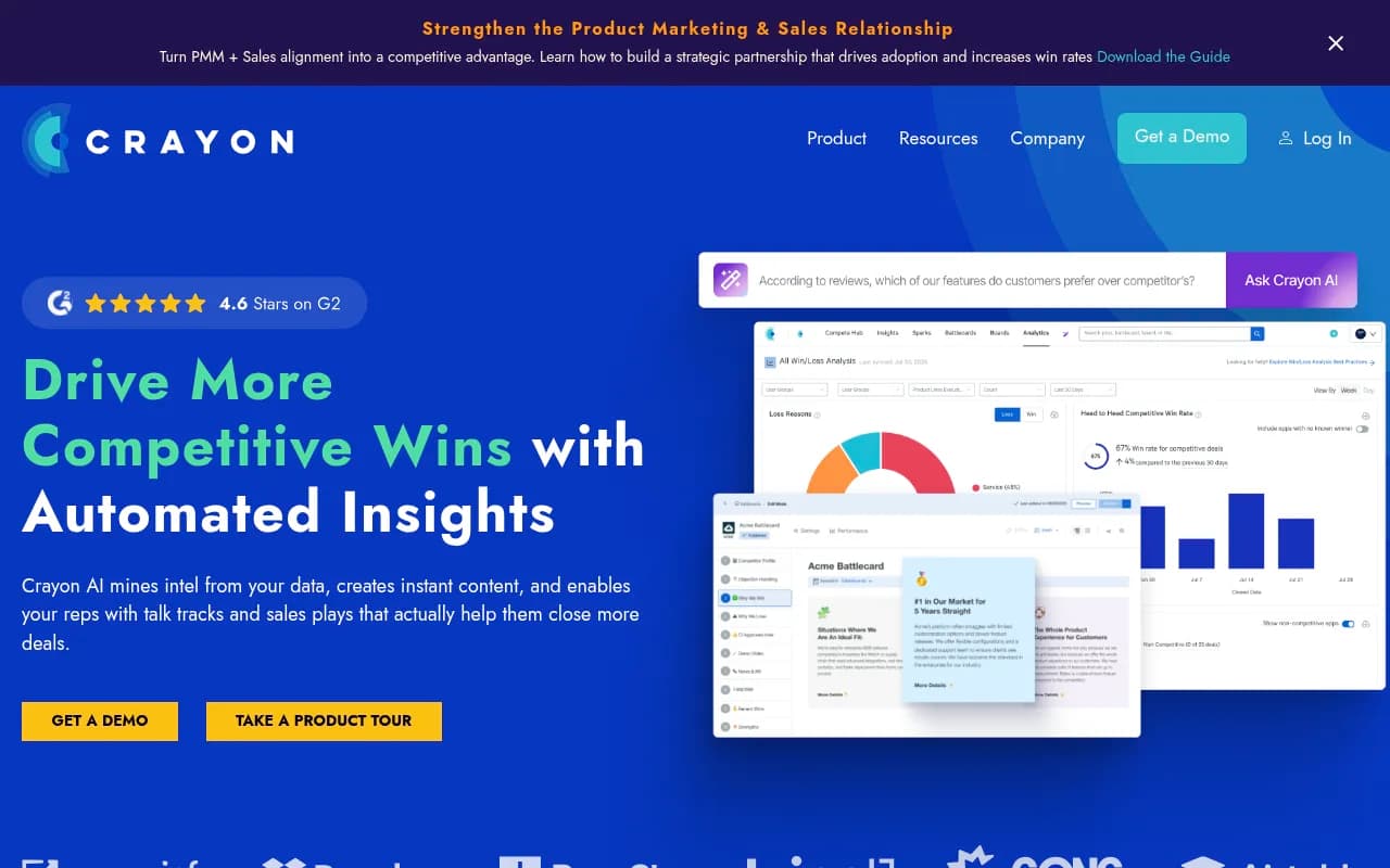 Screenshot of Crayon website