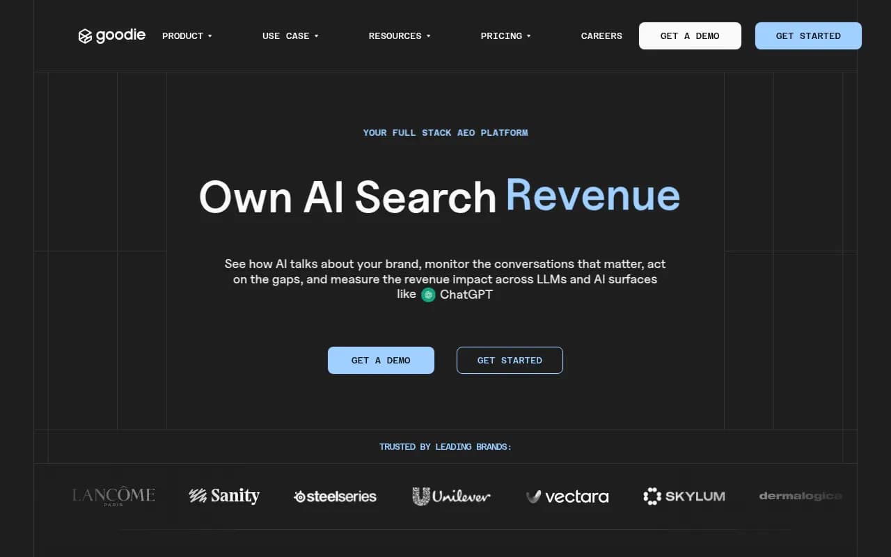 Screenshot of Goodie website