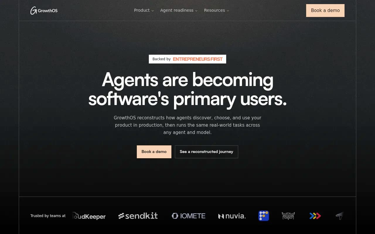 Screenshot of GrowthOS website