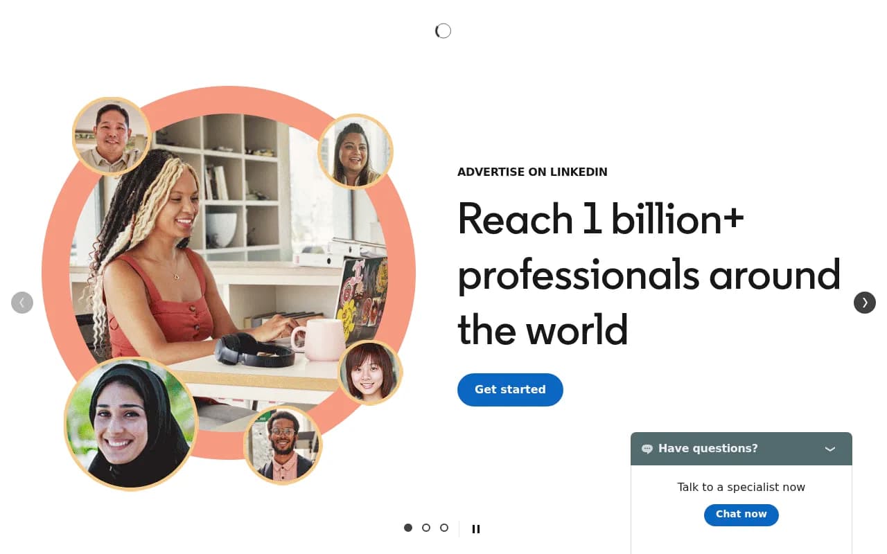 Screenshot of LinkedIn Marketing Solutions website