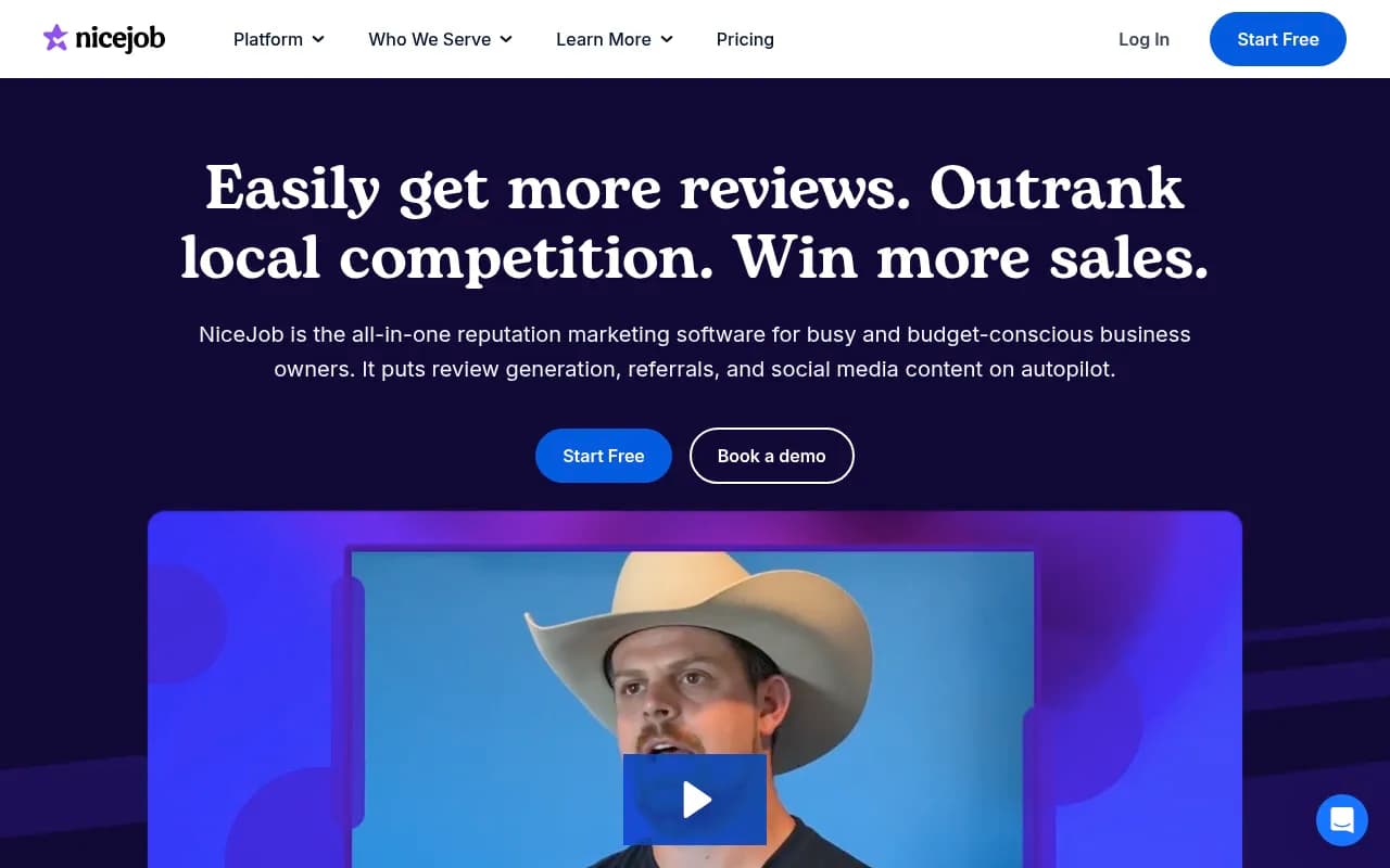 Screenshot of NiceJob website