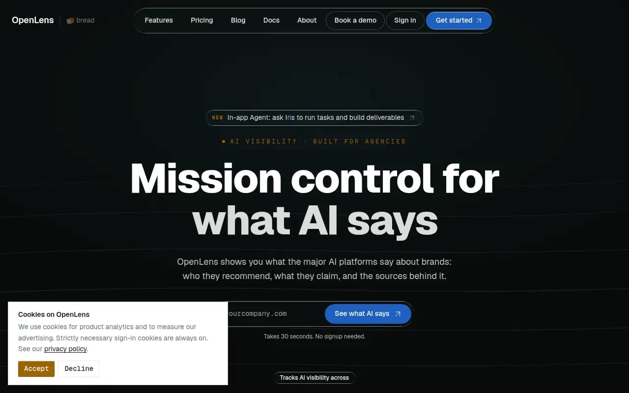 Screenshot of OpenLens website