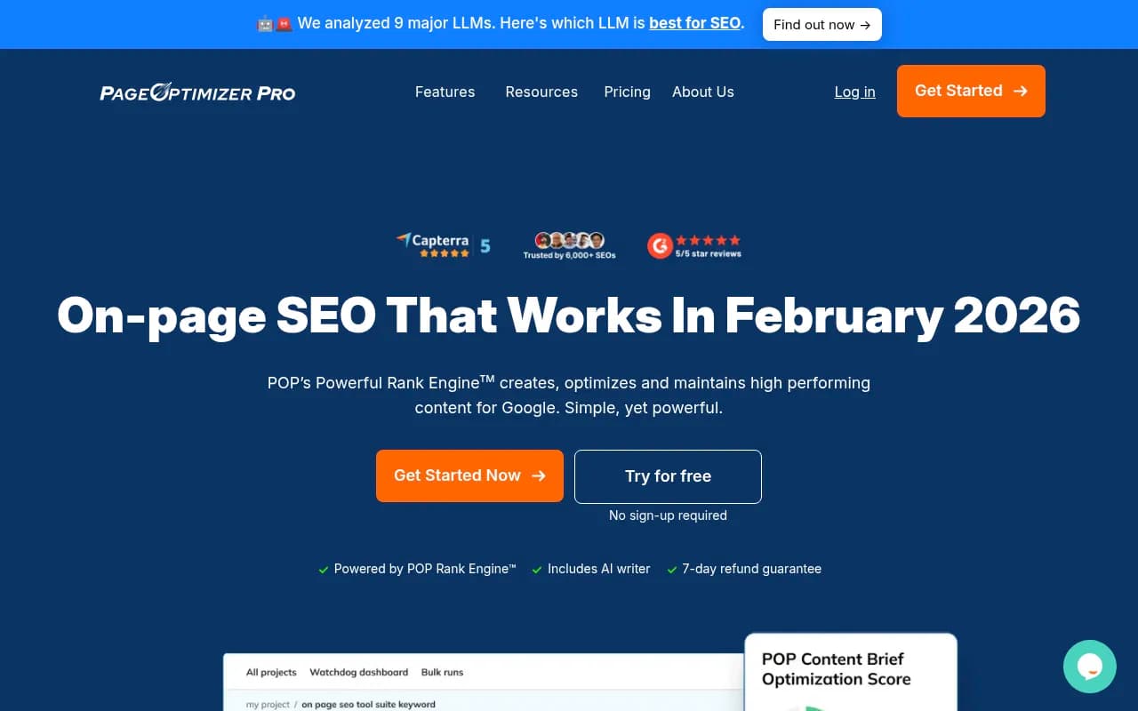 Screenshot of Page Optimizer Pro website