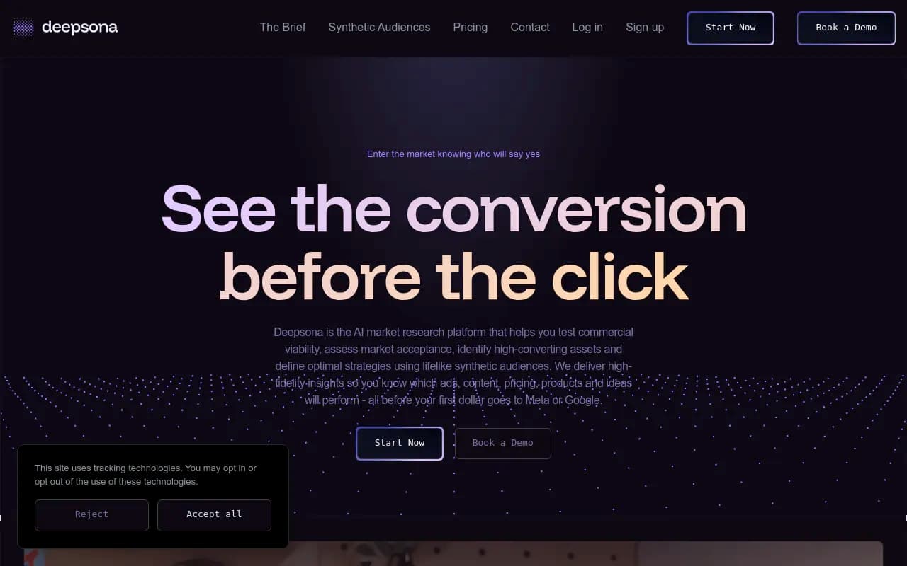 Screenshot of Peasy website