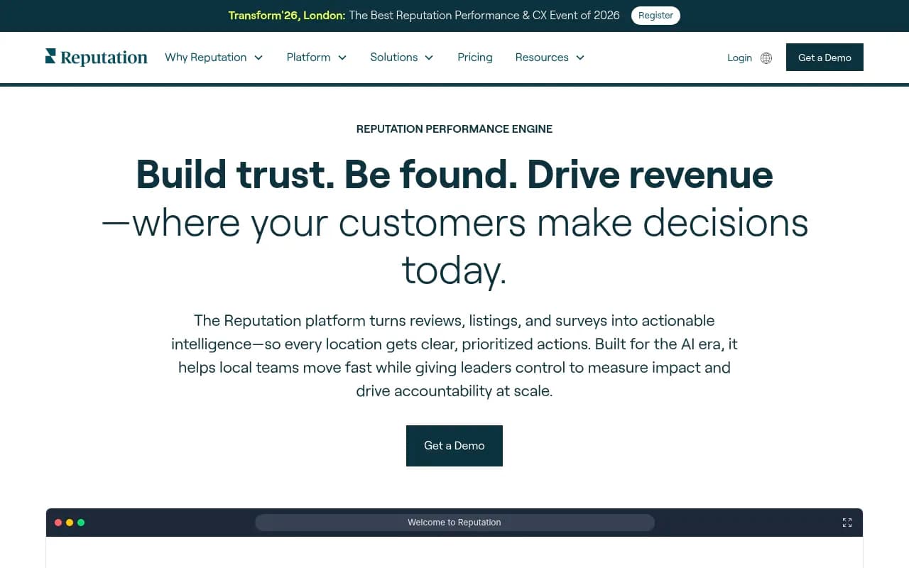 Screenshot of Reputation.com website