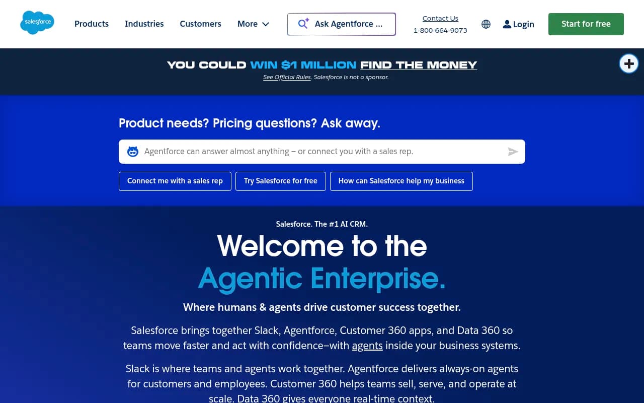Screenshot of Salesforce website