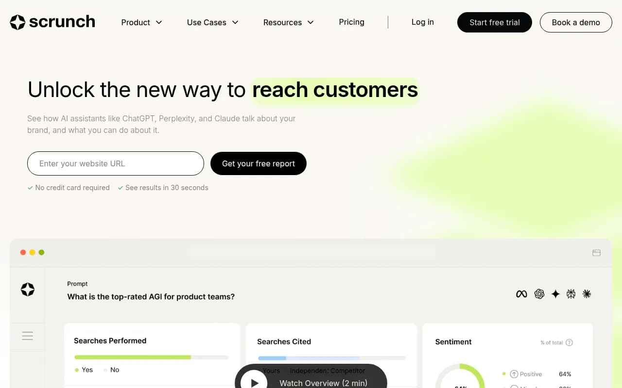 Screenshot of Scrunch website