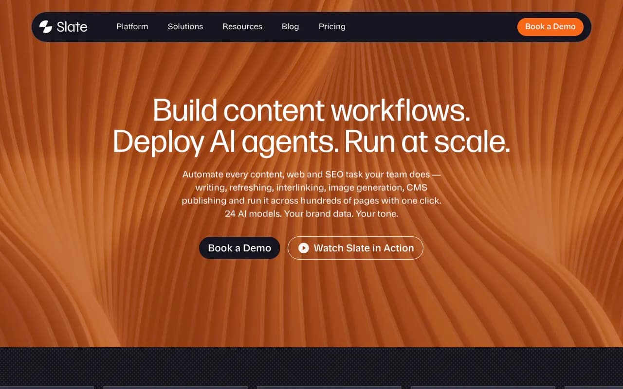 Screenshot of Slate website