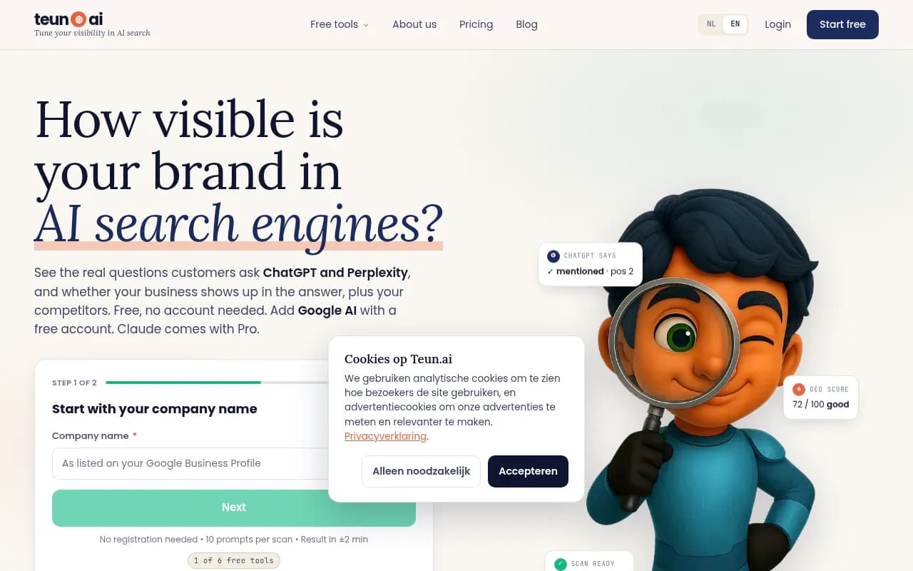 Screenshot of Teun.ai