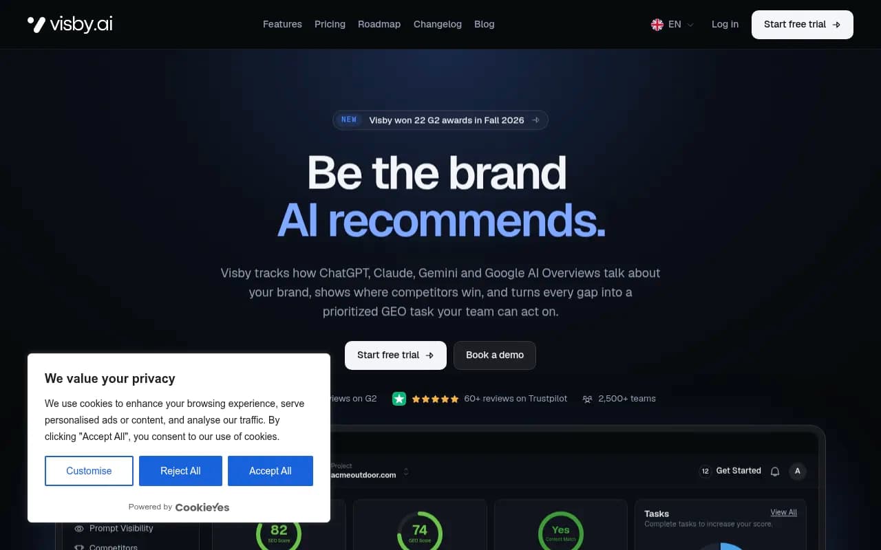 Screenshot of Visby AI