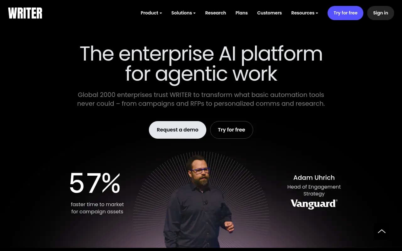 Screenshot of Writer website